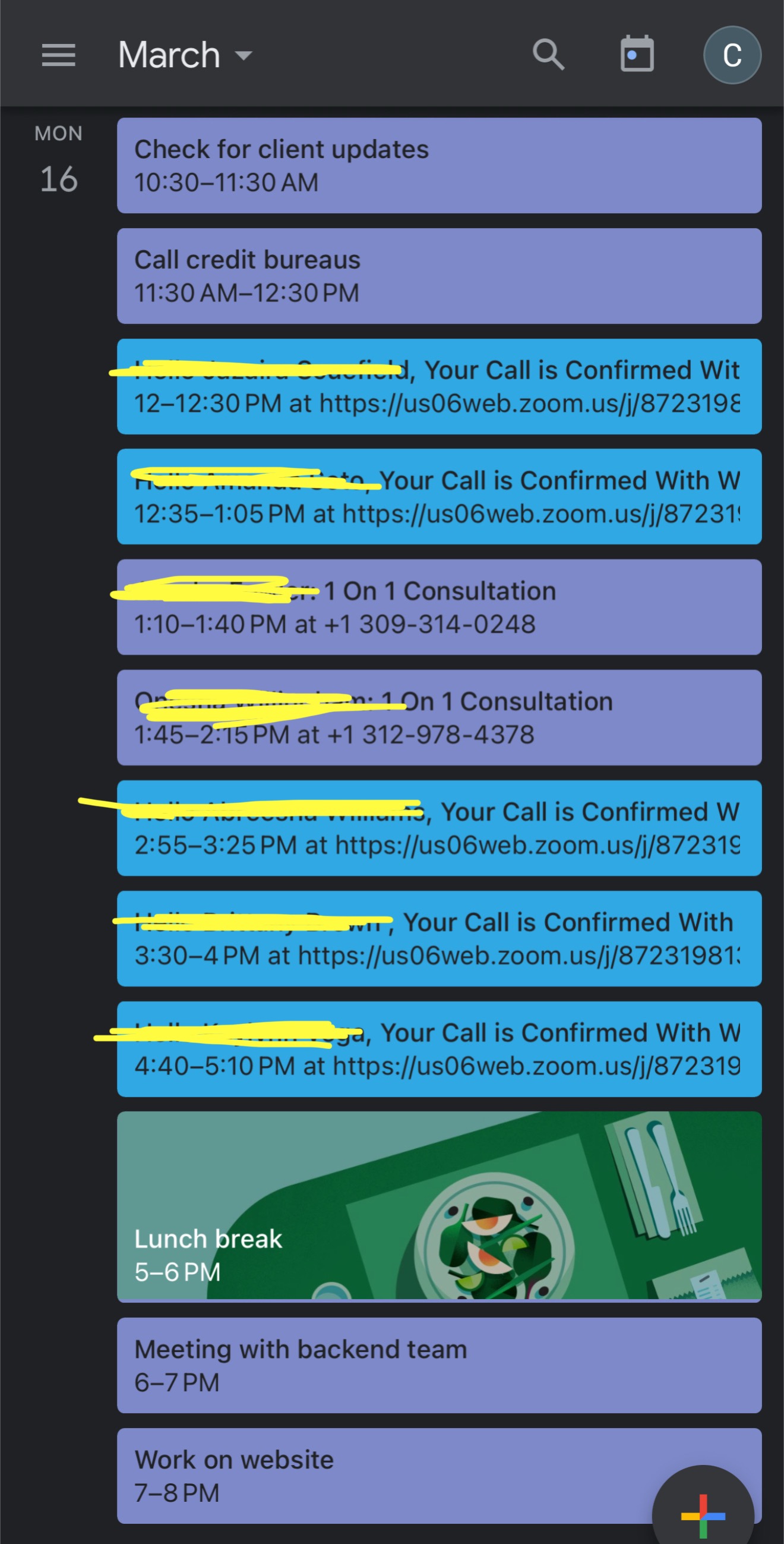 Calendar Availability